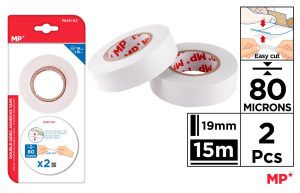 CINTA ADHESIVA DOBLE CARA 80 MICRAS 19MM X 15M
