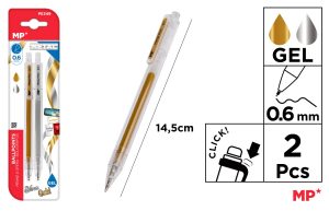 BOLÍGRAFOS TINTA GEL  DORADO Y PLATEADO