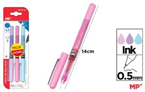 Pack bolígrafos tinta líquida colores pastel