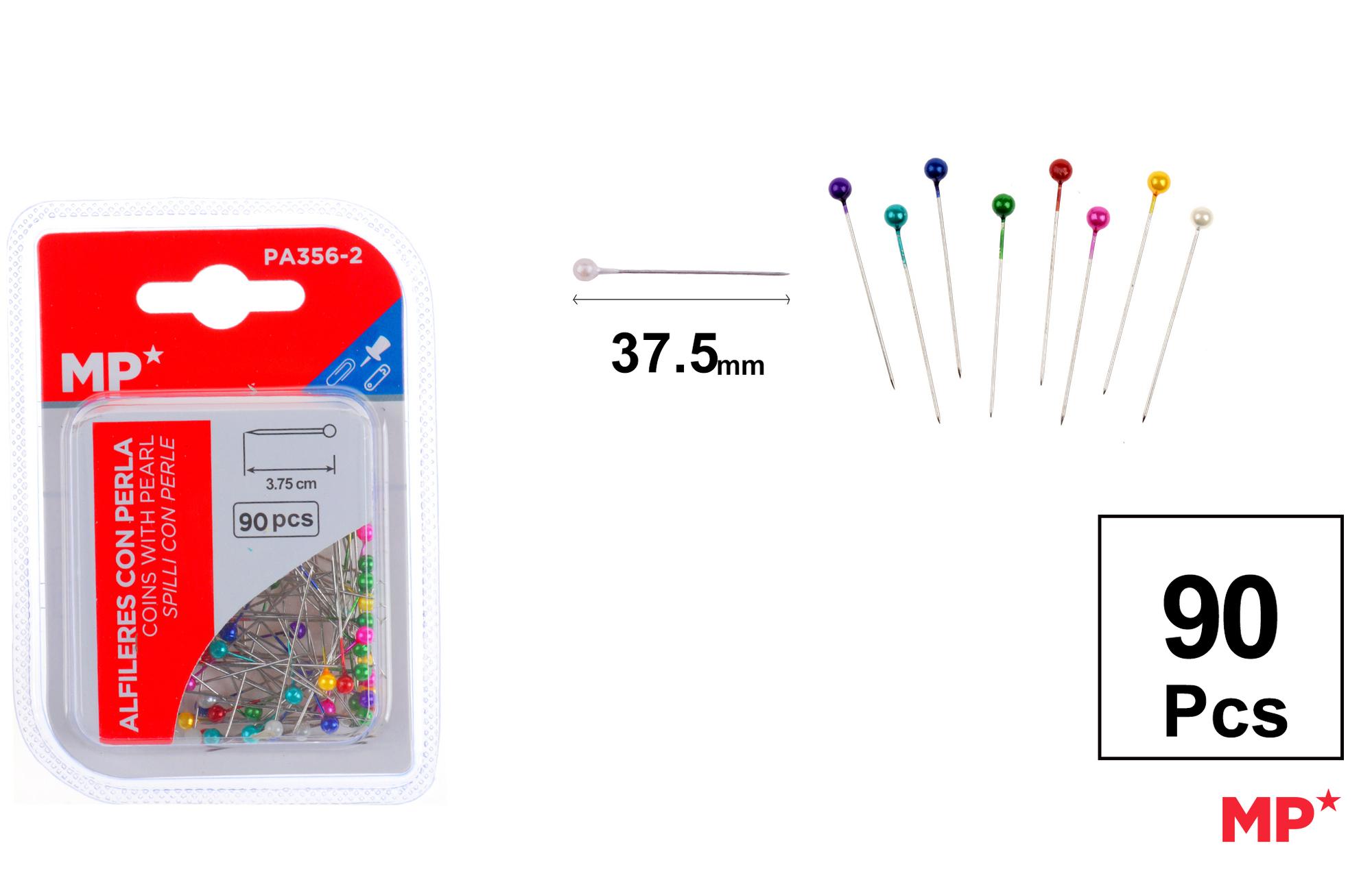 ALFILERES CON CABEZA PERLA 3.75 cm 90 Uds.
