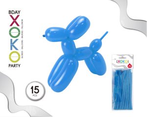 Globo para modelar 140 Cm 15 Piezas Color azul cielo
