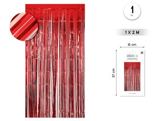 CORTINA DE FLECOS 1 X 2 M ROJO