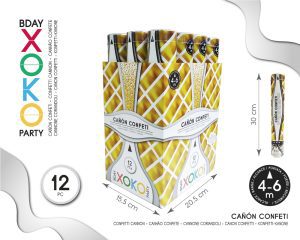 CAÑON DE CONFETI 30 CM 1 UNIDAD