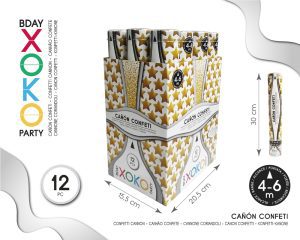 CAÑON DE CONFETI 30 CM 1 UNIDAD