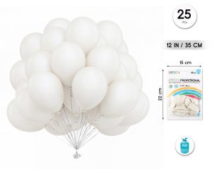 Globos profesional 25 piezas 35 Cm Helio Color Blanco