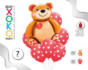 Set de globos Amor 7 piezas  Helio