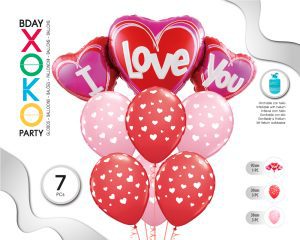 Set de globos Love 7 piezas  Helio