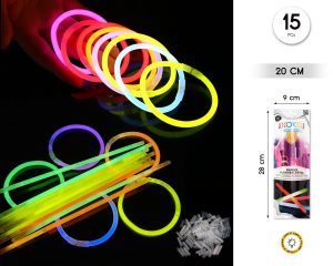 BARRAS FLUORESCENTES COLORES SURTIDOS 15 PIEZAS