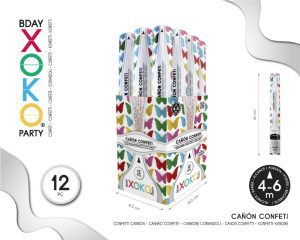 CAÑON DE CONFETI 40 CM 1 UNIDAD