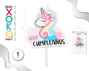 Vela Feliz cumpleaños unicornio