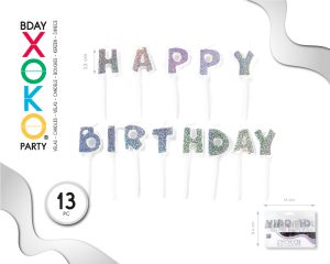 Velas Happy Birthday Plateado