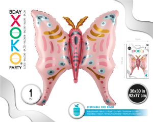 Globo Mariposa Rosa 92 x 77 Cm Helio