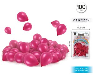 Globos 100 piezas Color Standard Fucsia 20 Cm