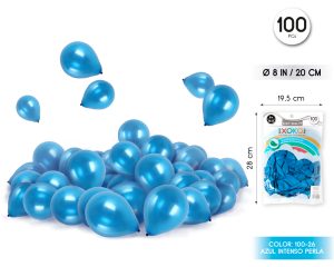Globos 100 piezas Color Perla 20 Cm Azul