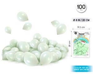 Globos 100 piezas Color Pastel 20 Cm Verde claro