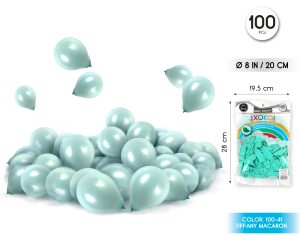 Globos 100 piezas Color Pastel 20 Cm Turquesa