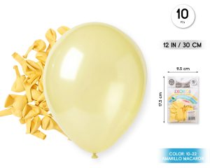 Globos 10 piezas Color Pastel  30 Cm Amarillo