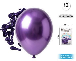 Globos 10 piezas Color Perla  30 Cm Morado