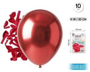Globos 10 piezas Color Perla  30 Cm Fucsia