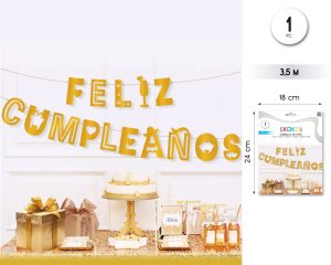 GUIRNALDA DE PAPEL FELIZ CUMPLEAÑOS 3,5 METROS