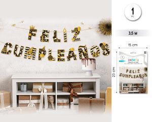 GUIRNALDA DE PAPEL FELIZ CUMPLEAÑOS 3,5 METROS