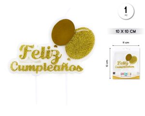 Velas Feliz Cumpleaños Dorado