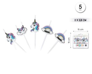 Velas Unicornios 5 piezas