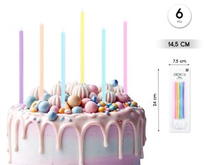 Velas 6 unidades colores surtidos