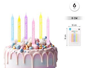 Velas colores surtidos 6 unidades