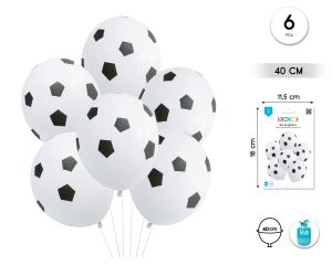 Set de globos fútbol 6 pieza 30 Cm Helio
