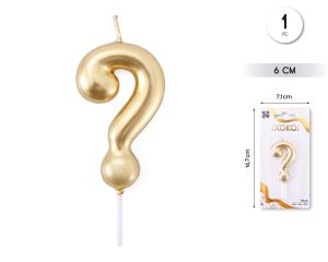 Vela clásica con número de 8,5 cm dorado Signo ?