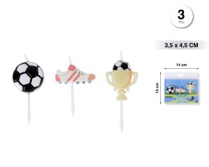 Velas Fútbol 3 piezas