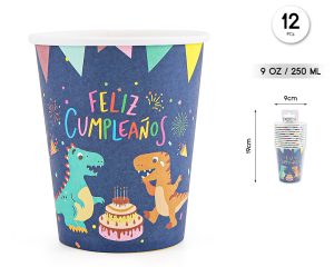 VASOS DE PAPEL 12 UNIDADES FIESTA