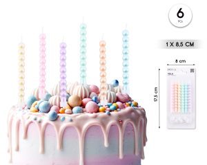 Velas colores surtidos 6 unidades