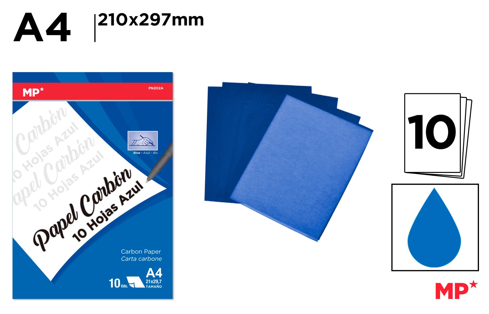 PAPEL CARBÓN 10 HOJAS AZUL