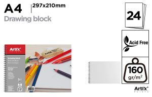 BLOC DE DIBUJO 24 HOJAS A4