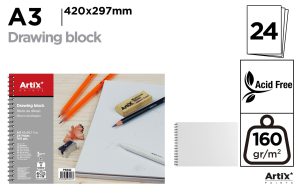 BLOC DE DIBUJO 24 HOJAS  A3