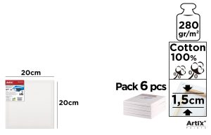 LIENZO 280 g/m² 6 Uds. 20 x 20 cm