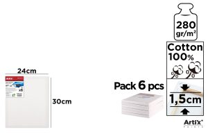 LIENZO 280 g/m² 6 Uds. 24 x 30 cm