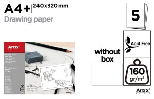 PAPEL DE DIBUJO 5 HOJAS A4+