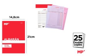 TALONARIO ALBARÁN DUPLO 148 x 210 mm 25 copias
