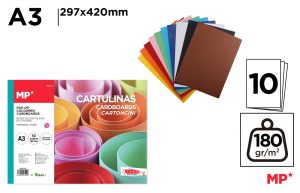 BLOC DE CARTULINA  COLOR 10 HOJAS 180 g A3