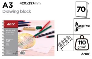 BLOC DE DIBUJO  80 HOJAS 110 g/m² A3