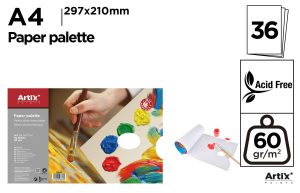 PALETA TIPO BLOC DESECHABLE  36 HOJAS
