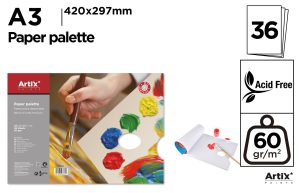 PALETA TIPO BLOC DESECHABLE  36 HOJAS A3
