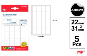 ETIQUETAS BLANCAS RECTANGULARES  5 HOJAS