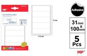 ETIQUETAS BLANCAS RECTANGULARES  5 HOJAS