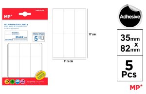 ETIQUETAS BLANCAS RECTANGULARES  5 HOJAS