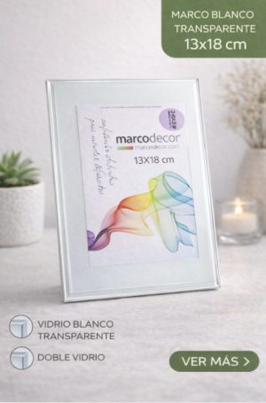 MARCO DE CRISTAL BORDE BLANCO 20X25 CM