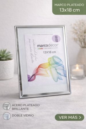 MARCO DE CRISTAL BORDE PLATA 13X18 CM